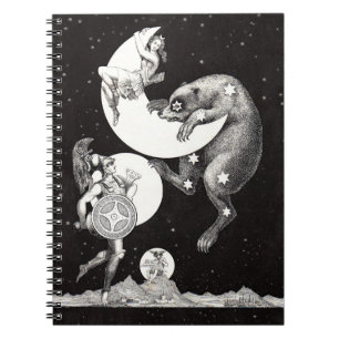 Celestial Moon Sky Universe God Night Illustration Notitieboek