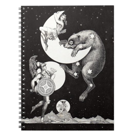 Celestial Moon Sky Universe God Night Illustration Notitieboek (Voorkant)