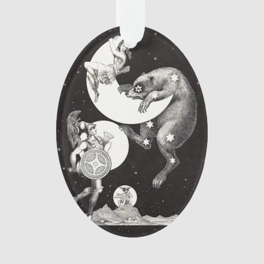 Celestial Moon Sky Universe God Night Illustration Ornament (voorkant)