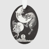 Celestial Moon Sky Universe God Night Illustration Ornament (achterkant)