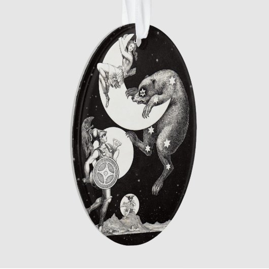 Celestial Moon Sky Universe God Night Illustration Ornament (voorkant)