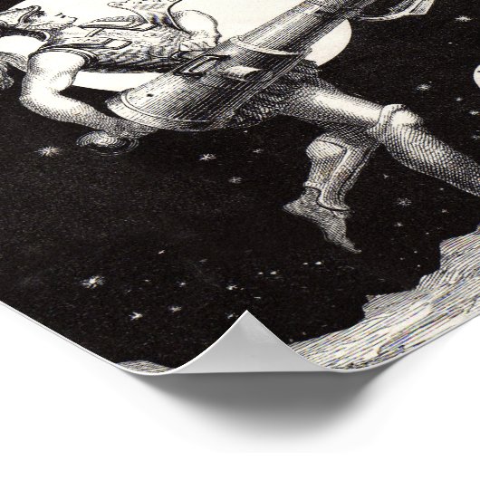 Celestial Moon Sky Universe God Night Illustration Poster (Hoek)