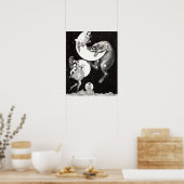 Celestial Moon Sky Universe God Night Illustration Poster (Keuken)