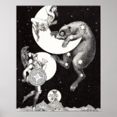 Celestial Moon Sky Universe God Night Illustration Poster (Voorkant)