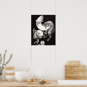 Celestial Moon Sky Universe God Night Illustration Poster (Keuken)