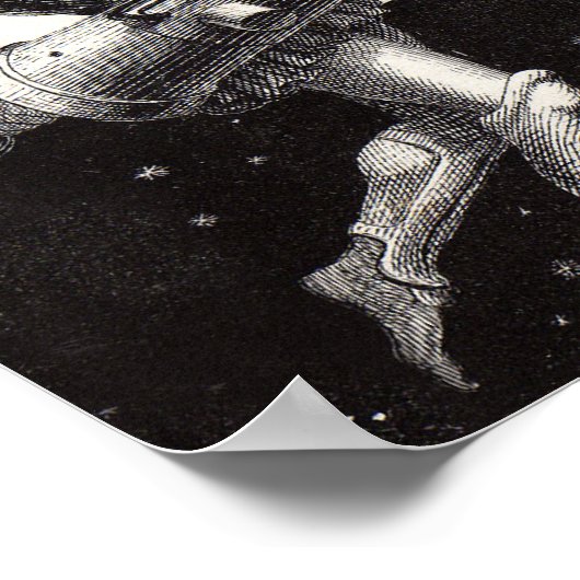 Celestial Moon Sky Universe God Night Illustration Poster (Hoek)