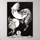 Celestial Moon Sky Universe God Night Illustration Poster (Voorkant)