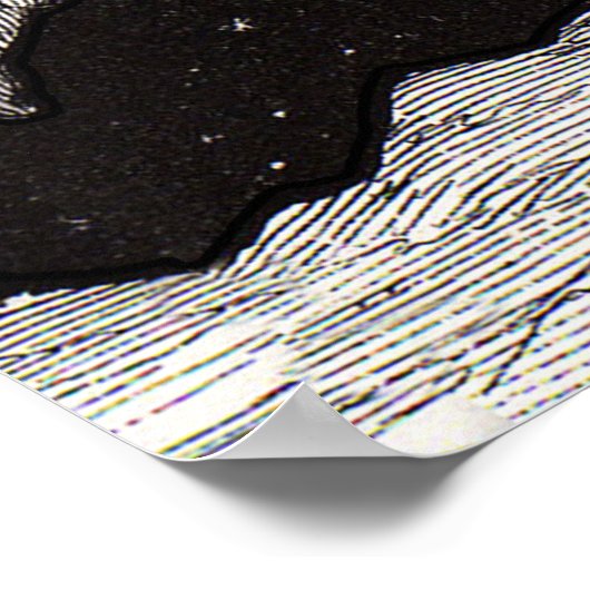 Celestial Moon Sky Universe God Night Illustration Poster (Hoek)