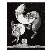 Celestial Moon Sky Universe God Night Illustration Poster (Voorkant)