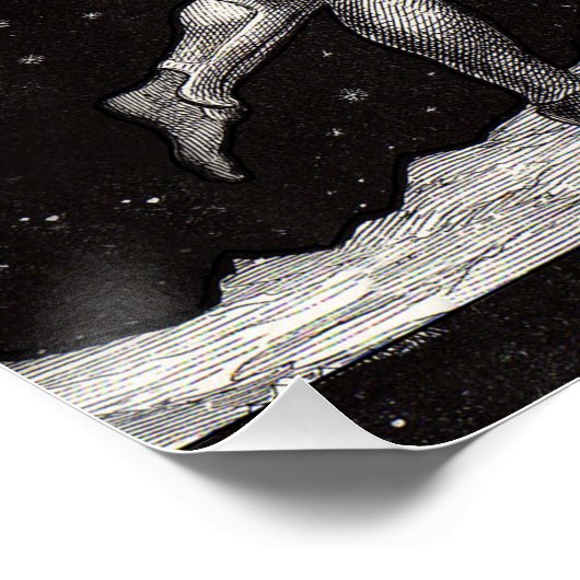 Celestial Moon Sky Universe God Night Illustration Poster (Hoek)