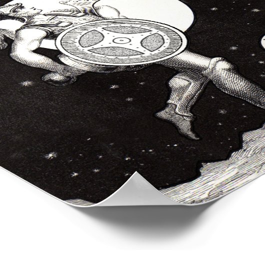 Celestial Moon Sky Universe God Night Illustration Poster (Hoek)