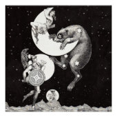 Celestial Moon Sky Universe God Night Illustration Poster (Voorkant)