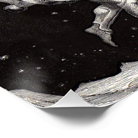 Celestial Moon Sky Universe God Night Illustration Poster (Hoek)