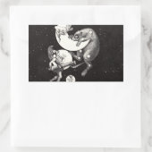 Celestial Moon Sky Universe God Night Illustration Rechthoekige Sticker (Tas)