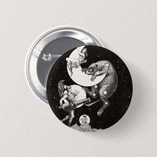 Celestial Moon Sky Universe God Night Illustration Ronde Button 5,7 Cm (Voorkant /achterkant)