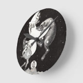 Celestial Moon Sky Universe God Night Illustration Ronde Klok (Hoek)