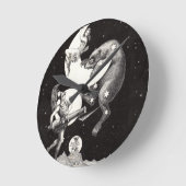 Celestial Moon Sky Universe God Night Illustration Ronde Klok (Hoek)