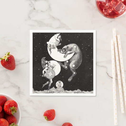 Celestial Moon Sky Universe God Night Illustration Servetten (Insitu)