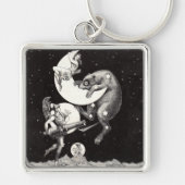 Celestial Moon Sky Universe God Night Illustration Sleutelhanger (Voorkant)