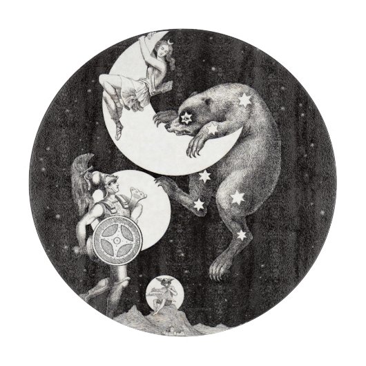 Celestial Moon Sky Universe God Night Illustration Snijplank (Voorkant)