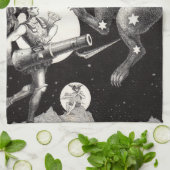 Celestial Moon Sky Universe God Night Illustration Theedoek (Gevouwen)