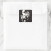 Celestial Moon Sky Universe God Night Illustration Vierkante Sticker (Tas)