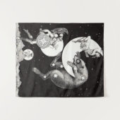 Celestial Moon Sky Universe God Night Illustration Wandkleed (Voorkant (horizontaal))