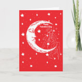 Celestial Moon & Star, Aangepaste Foto Valentijnsd Feestdagen Kaart (Voorkant)