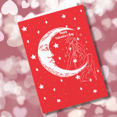 Celestial Moon & Star, Aangepaste Foto Valentijnsd Feestdagen Kaart