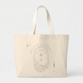 Celestial Moon Star Monogram Boho Bruidsmeisje Naa Grote Tote Bag (Voorkant)