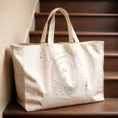 Celestial Moon Star Monogram Boho Bruidsmeisje Naa Grote Tote Bag