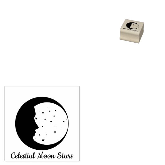 Celestial Moon Stars Astrology Rubberstempel (Gestempeld)