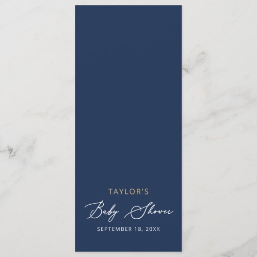 Celestial Moon Stars Baby Shower Menu Card (Achterkant)