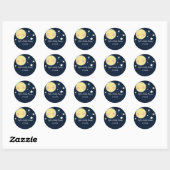 Celestial Moon Stars Baby shower Party Sticker (Vel)