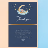 Celestial Moon Stars Baby Shower Thank You Card Bedankkaart