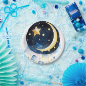Celestial Moon Stars Baby shower Waterverf Thema Papieren Bordje (Feest)