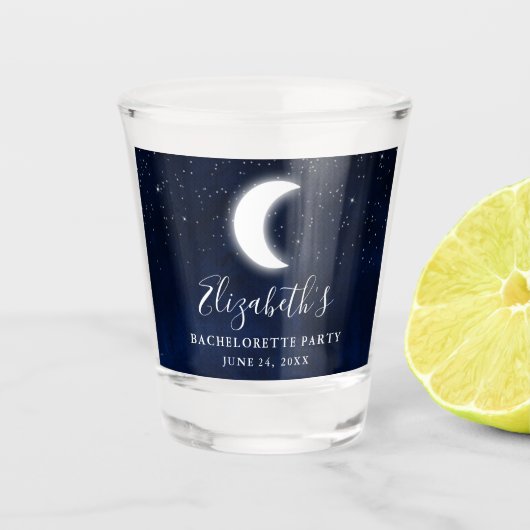 Celestial Moon Stars Bachelorette Party Shot Glas (Voorkant)
