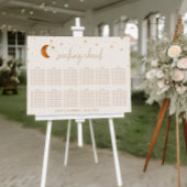 Celestial Moon Stars Bruiloft Zitkaarten Poster