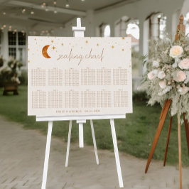  Celestial Moon Stars Bruiloft Zitkaarten Poster