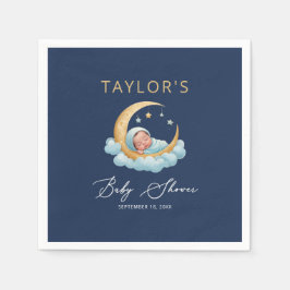Celestial Moon Stars Clouds Baby Shower Napkins Servet