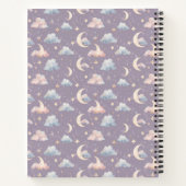 Celestial Moon Stars Clouds Watercolor Pastels Notitieboek (Achterkant)