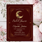 Celestial Moon Stars Dark Bridal Shower Kaart