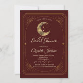 Celestial Moon Stars Dark Bridal Shower Kaart (Voorkant)