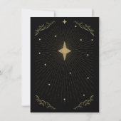 Celestial Moon & Stars Faux Gold Wedding Kaart (Achterkant)