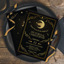 Celestial Moon & Stars Faux Gold Wedding