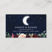 Celestial Moon Stars Floral Wedding Registry Kaart (Voorkant)