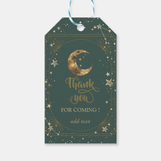 Celestial Moon Stars Frame Cadeaulabel (Voorkant)