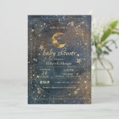 Celestial Moon Stars Frame Dark Galaxy Kaart (Staand voorkant)
