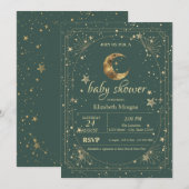 Celestial Moon Stars Frame Green Kaart (Voorkant / Achterkant)