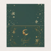 Celestial Moon Stars Frame Thank You Card Visitekaartje (Buitenkant ongevouwen)